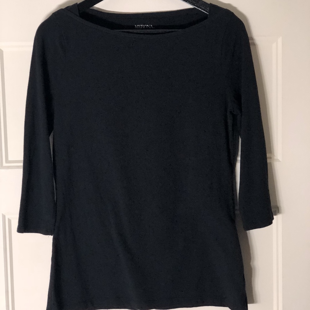 Merona 3/4 Sleeve tshirt Black Size M